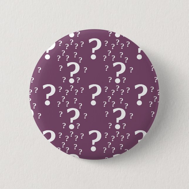 Mystery question mark riddle puzzle mauve 2 inch round button (Front)