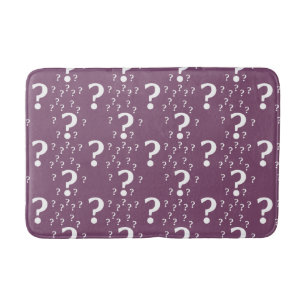 Mystery question mark riddle puzzle mauve bath mat