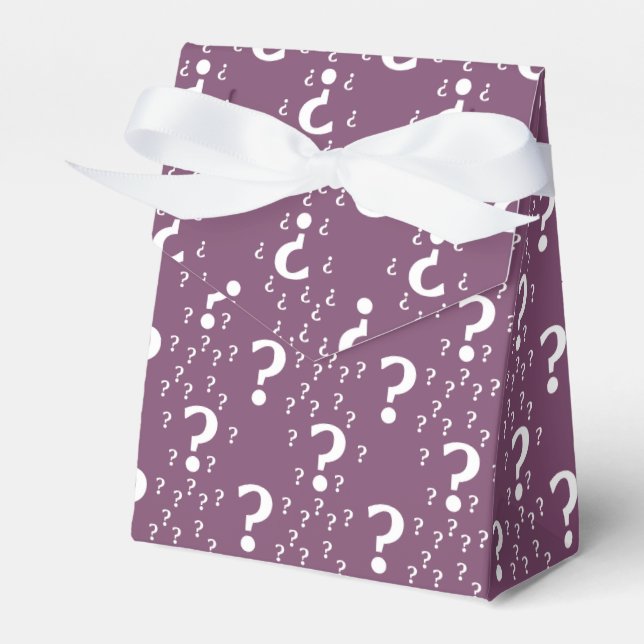 Mystery question mark riddle puzzle mauve favor box (Front Side)