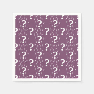Mystery question mark riddle puzzle mauve napkin
