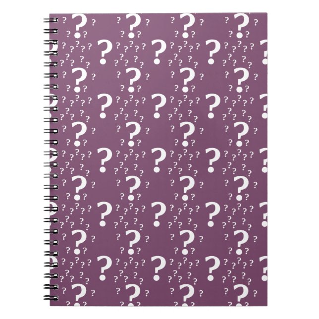 Mystery question mark riddle puzzle mauve notebook (Front)