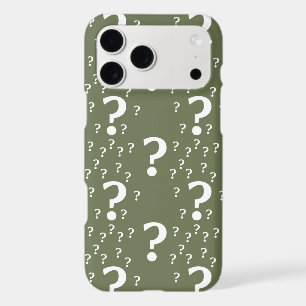 Mystery question mark riddle puzzle olive green