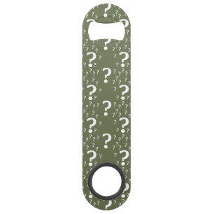 Mystery question mark riddle puzzle olive green bar key