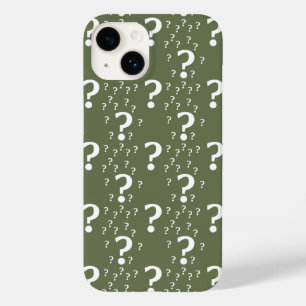 Mystery question mark riddle puzzle olive green  Case-Mate iPhone 14 case