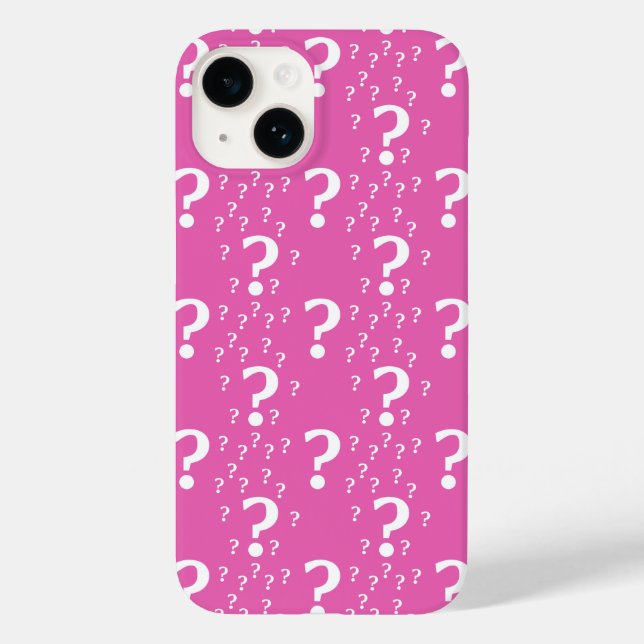 Mystery question mark riddle puzzle pink  Case-Mate iPhone case (Back)