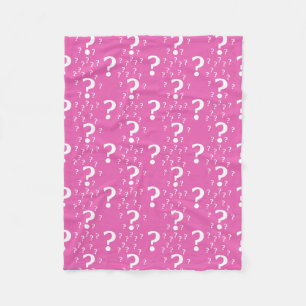 Mystery question mark riddle puzzle pink fleece blanket