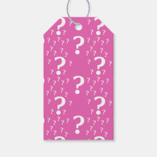 Mystery question mark riddle puzzle pink gift tags