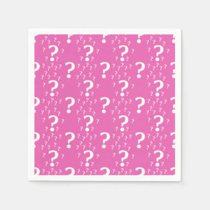 Mystery question mark riddle puzzle pink napkin
