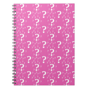 Mystery question mark riddle puzzle pink notebook