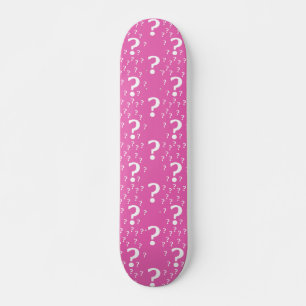 Mystery question mark riddle puzzle pink skateboard