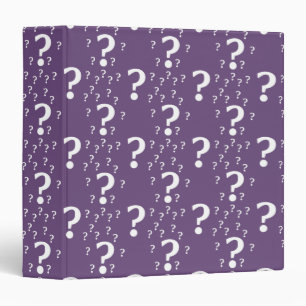 Mystery question mark riddle puzzle purple binder