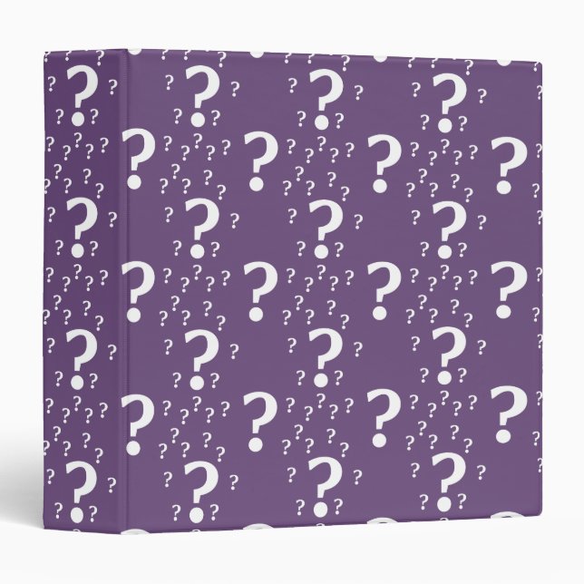 Mystery question mark riddle puzzle purple binder (Front/Spine)