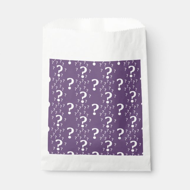 Mystery question mark riddle puzzle purple favour bag (Front)