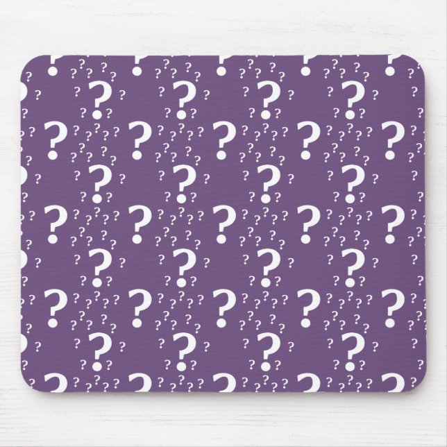 Mystery question mark riddle puzzle purple mouse pad (Front)