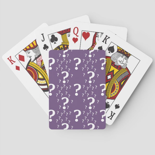 Mystery question mark riddle puzzle purple playing cards (Back)