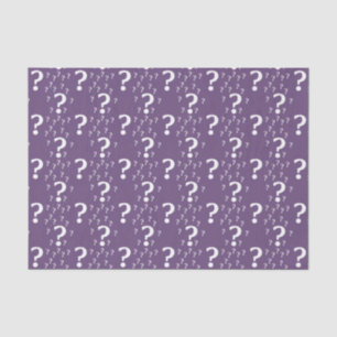 Mystery question mark riddle puzzle purple tissue paper