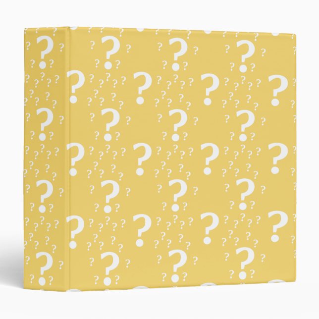 Mystery question mark riddle puzzle yellow binder (Front/Spine)