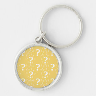 Mystery question mark riddle puzzle yellow keychain