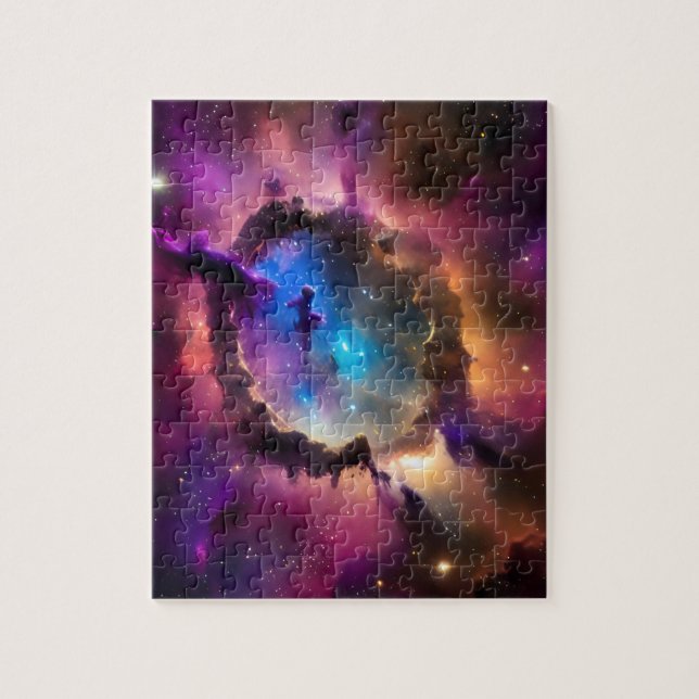 Mystery shadow in nebula clouds cosmic landscape jigsaw puzzle (Vertical)