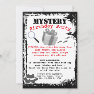 Mystery Sleuth Birthday Party Mission Invitation