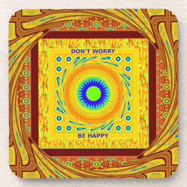 Mystic African Eye Wall Art: A Cyan Gaze Coaster (Front)