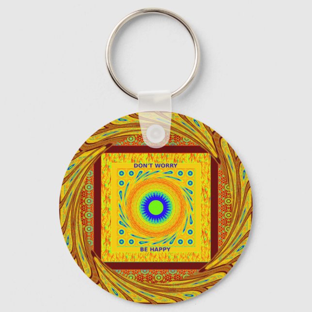 Mystic African Eye Wall Art: A Cyan Gaze Keychain (Front)