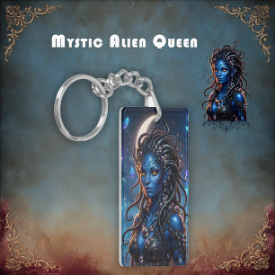 Mystic Alien Queen – Guardian of the Crystal Realm Keychain
