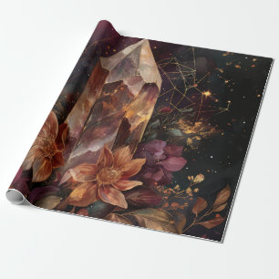 Mystic Amethyst Crystal Floral Galaxy Art (5) Wrapping Paper