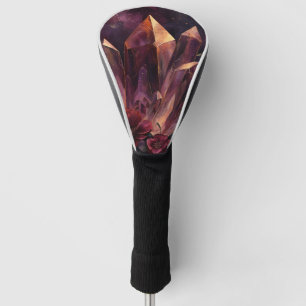 Mystic Amethyst Crystal Floral Galaxy Art (8) Golf Head Cover