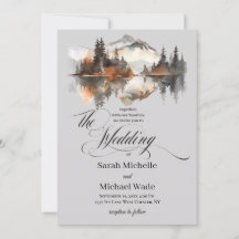 Mystic Autumn Calligraphy Wedding Invitation