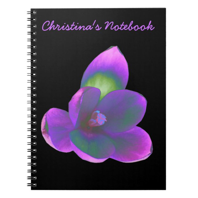 Mystic Beauty Crocus Flower Customizable Notebook (Front)