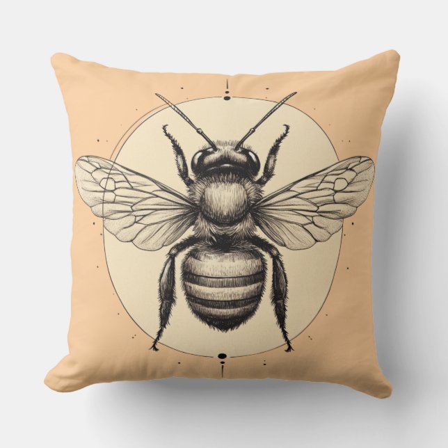 🐝 Mystic Bee Throw Pillow (Front)