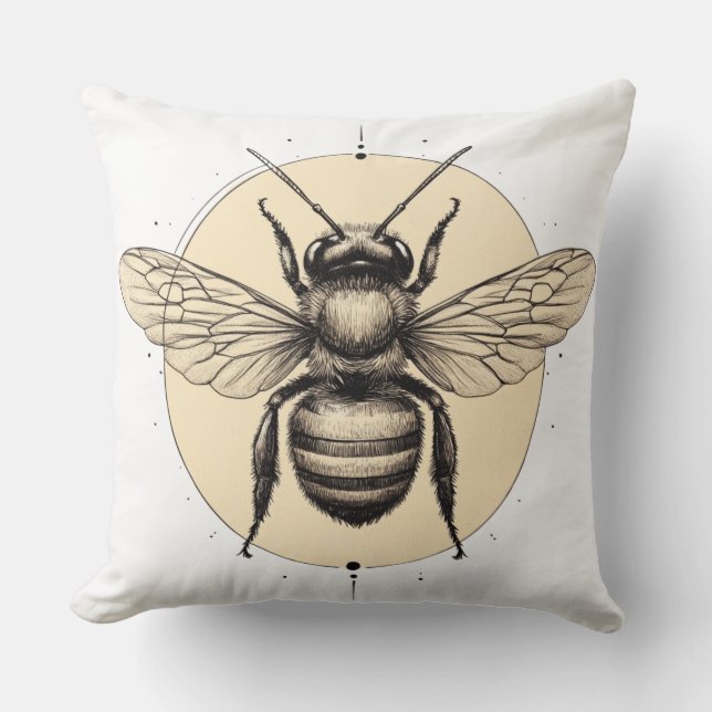 🐝 Mystic Bee Throw Pillow (Front)