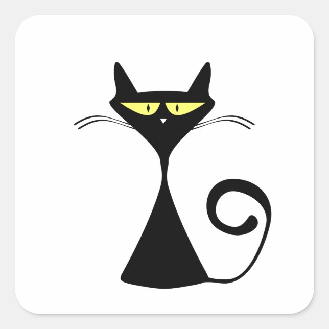Mystic Black Cat Halloween Sticker (Front)