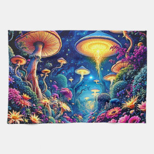 Mystic Bloom Forest Under Stars Kitchen Towel