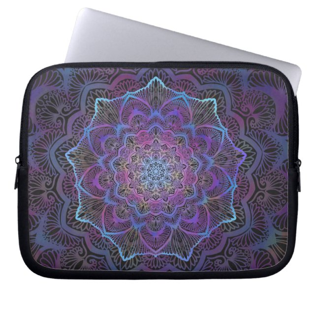 Mystic Bloom Mandala  Laptop Sleeve (Front)