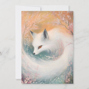 Mystic Bloom Spring Fox Watercolor Holiday Card