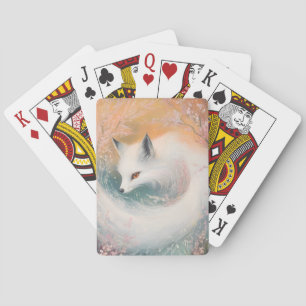 Mystic Bloom Spring Fox Watercolor Playing Cards