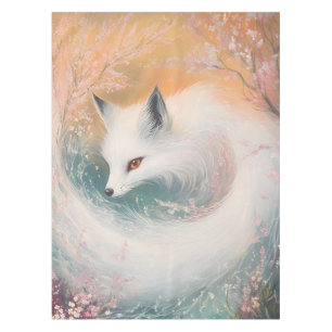 Mystic Bloom Spring Fox Watercolor Tablecloth