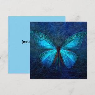 Mystic Blue Butterfly Custom Flat Card