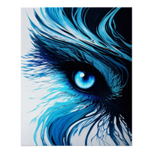Mystic Blue Gaze: The Art That Hypnotizes Poster