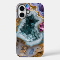 Mystic Blue Geode with Golden Accents – Crystal St