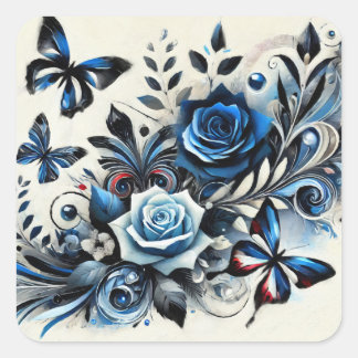 Mystic Blue Light Square Sticker