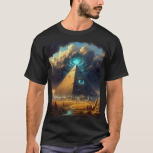 Mystic Blue Pyramid Art T-Shirt