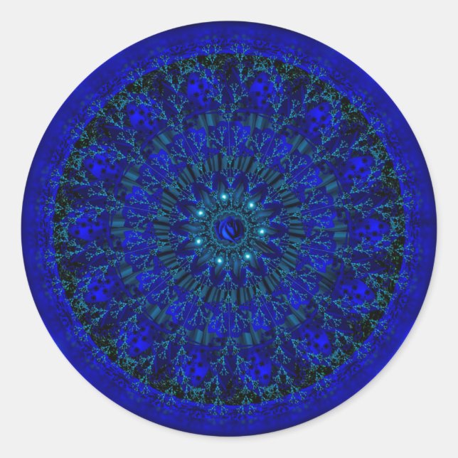 Mystic Blue Rose.jpg Classic Round Sticker (Front)
