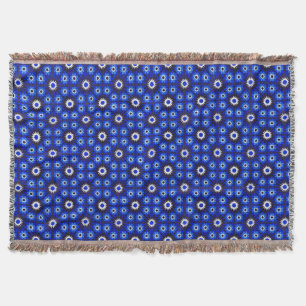 Mystic Blue Zellige Geometry Throw Blanket