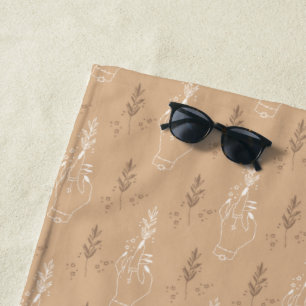 Mystic Bohemian Beige Beach Towel