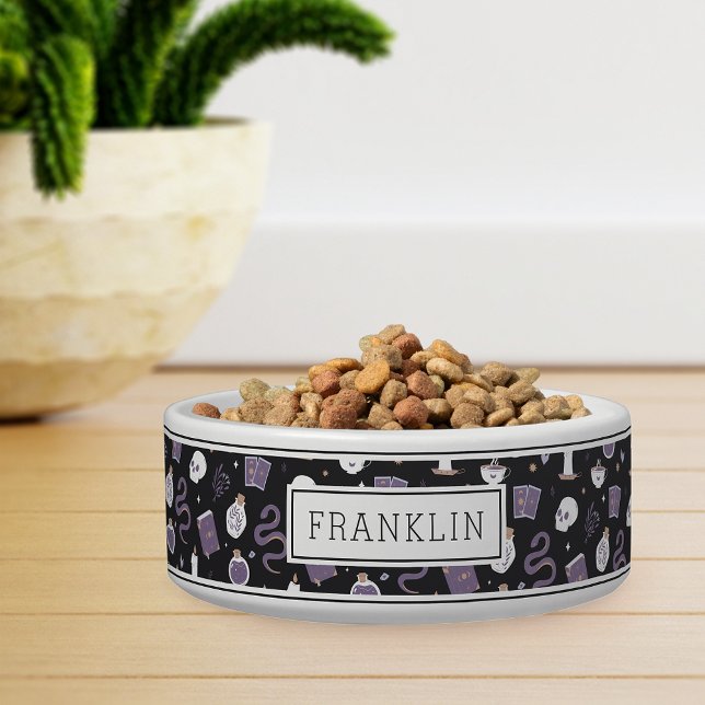 Mystic Boho Crystal Skull & Snake Pattern Pet Bowl (Creator Uploaded)