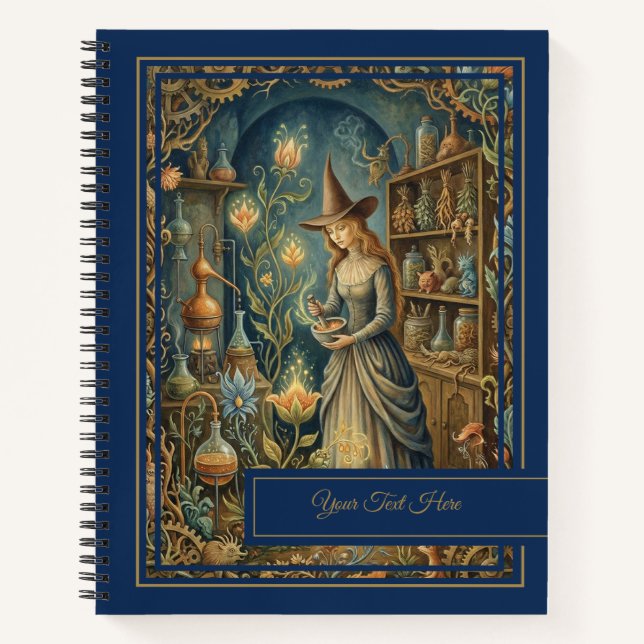 Mystic Botanica Vintage Herbal Witchcraft Grimoire Notebook (Front)