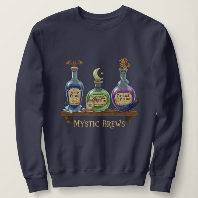 Mystic Brews | Whimsical Witchy Potions & Elixirs Sweatshirt (Design Front)
